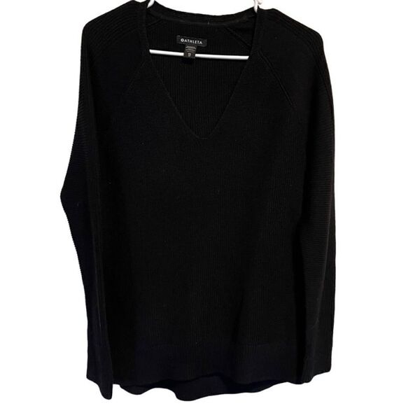 Athleta- Women’s Black Hanover Refined V-Neck Wool Blend Sweater, Size XL - Picture 15 of 16